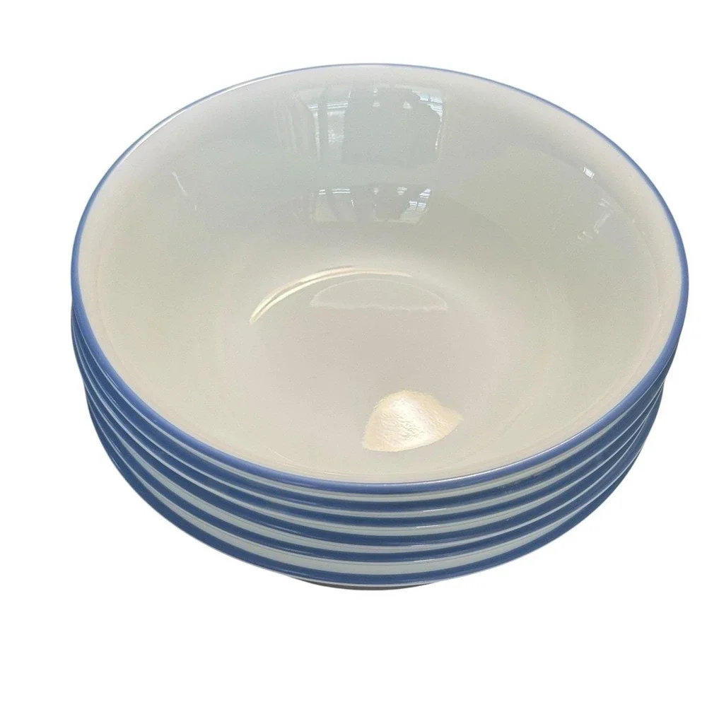 Corelle Vitrelle Set Of 6 MediumBlue Band 6 1/4 Inch  Cereal Bowls Brand New
